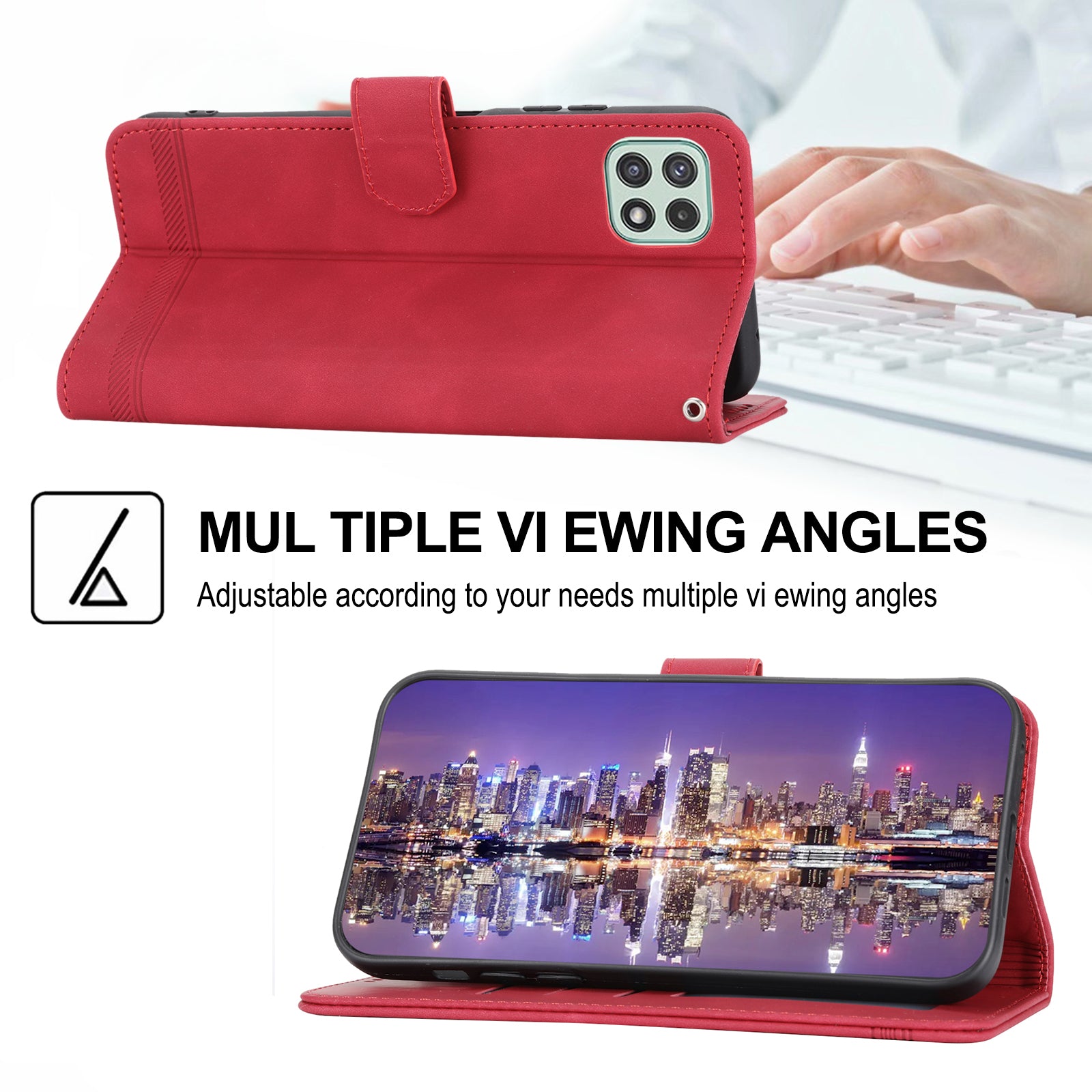 DIERFENG DF-03 Stand Phone Case for Samsung Galaxy A22 5G (EU Version) Lines Imprinted PU Leather Wallet Cover DIERFENG DF-03 Stand Phone Case for Samsung Galaxy A22 5G (EU Version) Lines Imprinted PU Leather Wallet Cover